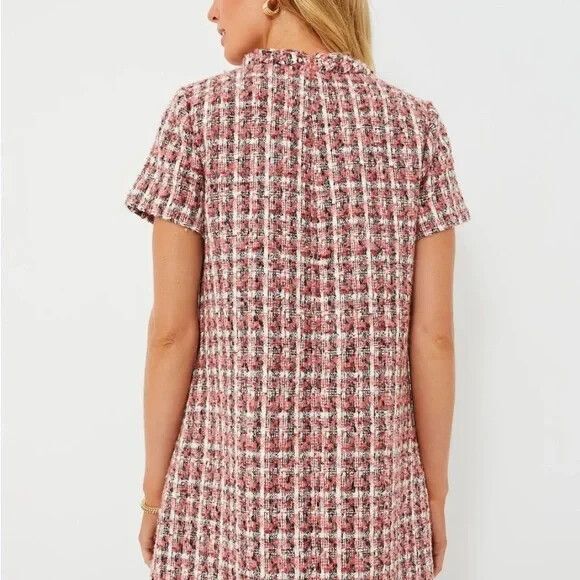 NEW Tuckernuck Jackie Dress Magnolia Tweed Pink Black X Large Mini short sleeve - Picture 4 of 10